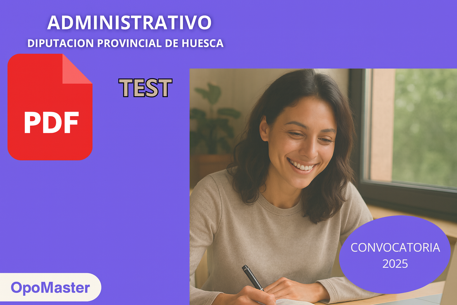 Test Administrativo Diputación de Huesca PDF 2025 | OpoMaster